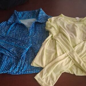 Under Armour Blue and Yellow Women Tops